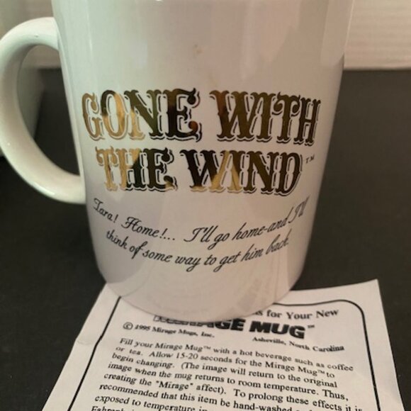 2 New VINTAGE 1995 GONE WITH THE WIND Mirage Mugs - Scarlet O'Hara & Tara - Picture 6 of 9